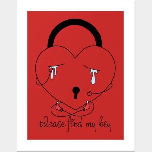 Couple lock and key design valentine day Posters and Art